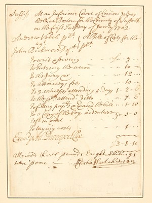 Lot 40 - Document signed by Elisha Hutchinson