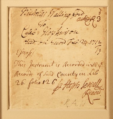 Lot 24 - Signed by the clerk of the Court of Oyer and Terminer during the Salem Witch Trials