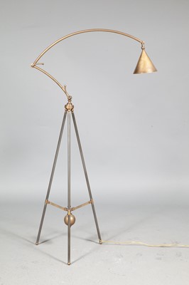 Lot 165 - Adjustable Brass Tripod Floor Lamp