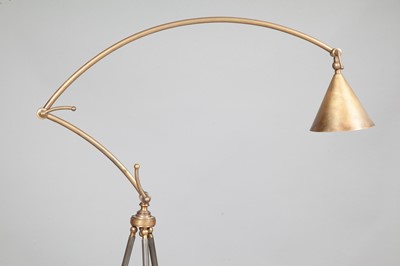 Lot 165 - Adjustable Brass Tripod Floor Lamp