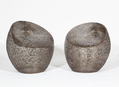 Lot 214 - Pair of Ann Pamintuan Metal Wire "Cocoon" Lounge Chairs