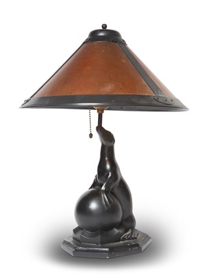 Lot 61 - Arts & Crafts Style Patinated Metal Table Lamp