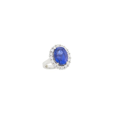 Lot 78 - White Gold, Sapphire and Diamond Ring