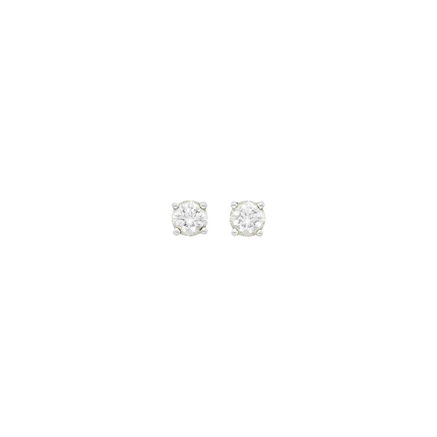 Lot 1124 - Tiffany & Co. Pair of Platinum and Diamond Stud Earrings