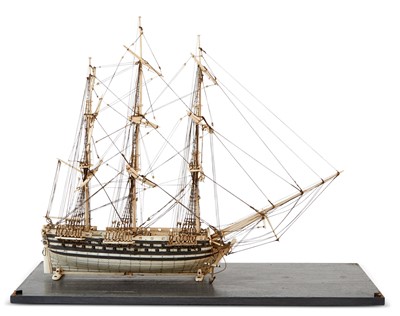 Lot 1049 - Napoleonic Prisoner-of-War Model of a British Ship of the Line