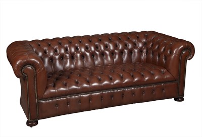 Lot 261 - Faux Leather Upholstered Chesterfield Sofa