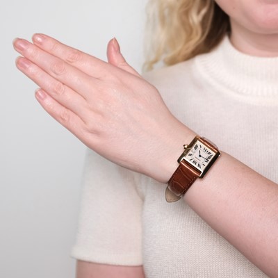 Lot 1014 - Cartier Gold ‘Tank Francaise’ Wristwatch, Ref. 2466
