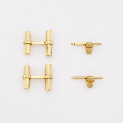 Lot 1102 - Tiffany & Co. Pair of Gold Cufflinks and Two Studs