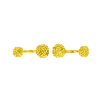 Lot 1014 - Tiffany & Co. Pair of Gold 'Love Knot' Cufflinks