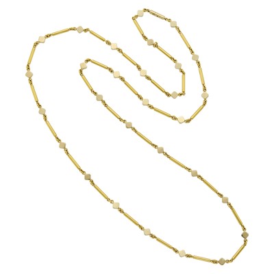 Lot 1158 - Cartier Long Two-Color Gold Chain Necklace