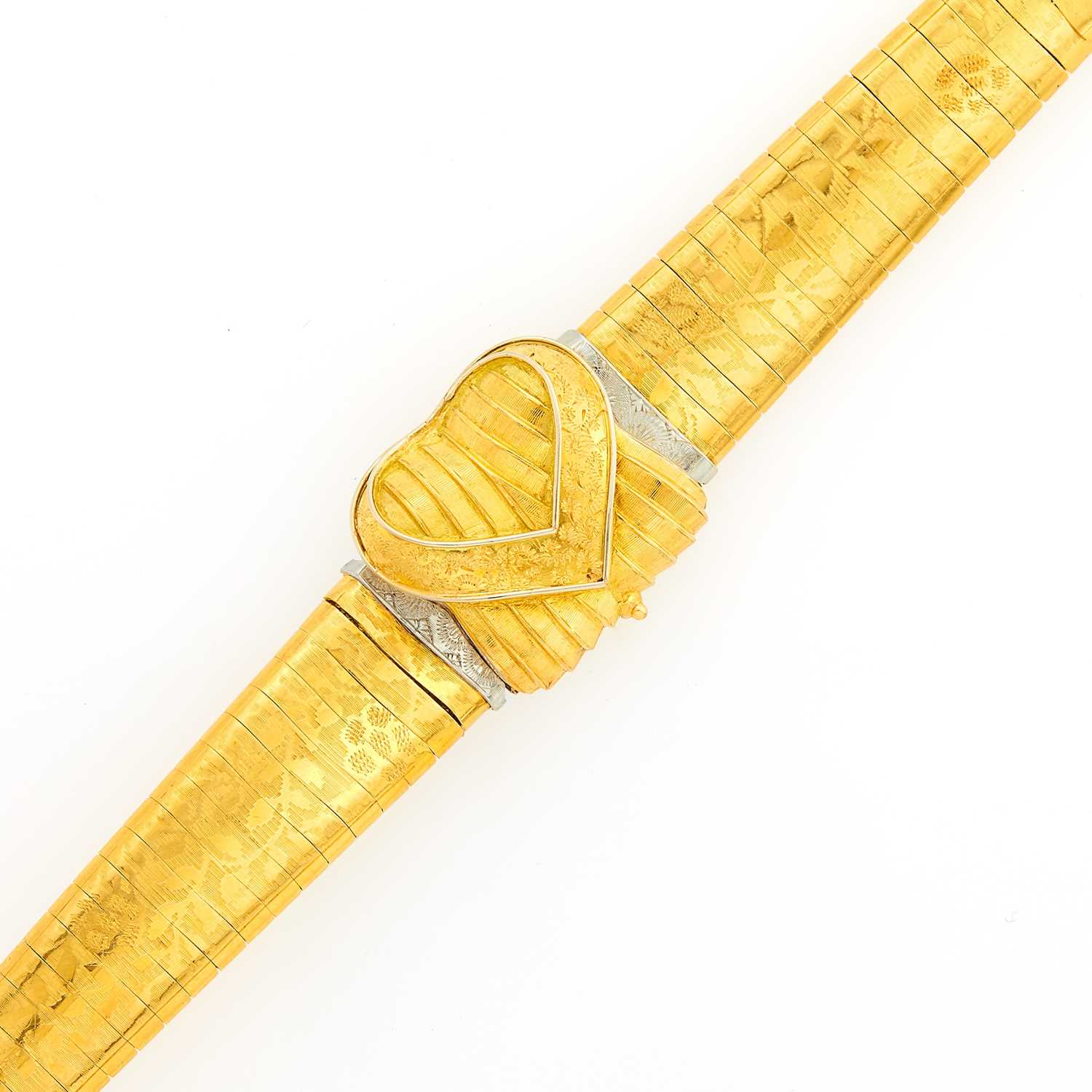 Lot 2160 - Omega Two-Color Gold Bracelet-Watch