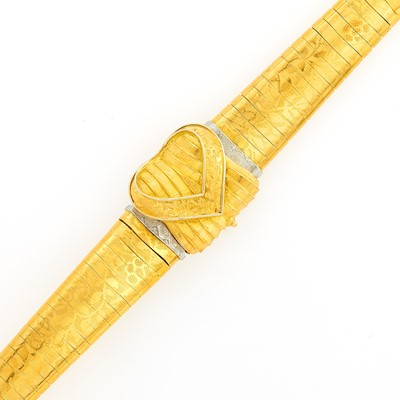 Lot 1120 - Omega Two-Color Gold Bracelet-Watch