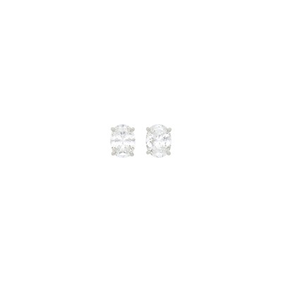 Lot 1145 - Pair of Platinum and Diamond Stud Earrings
