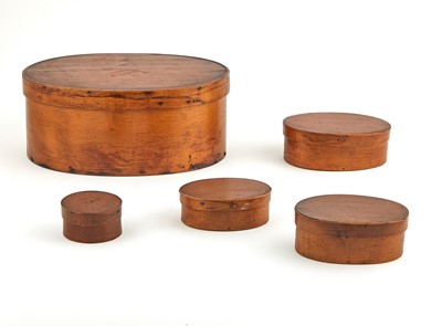 Lot 264 - Group of Four Shaker Style Bentwood Boxes