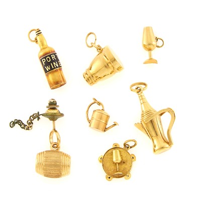Lot 1198 - Group of Gold Drinking Vessel Charms