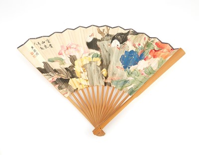 Lot 540 - A Chinese School Painted Fan Leaf