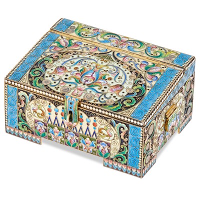 Lot 108 - Russian Silver and Cloisonné Enamel Covered Box