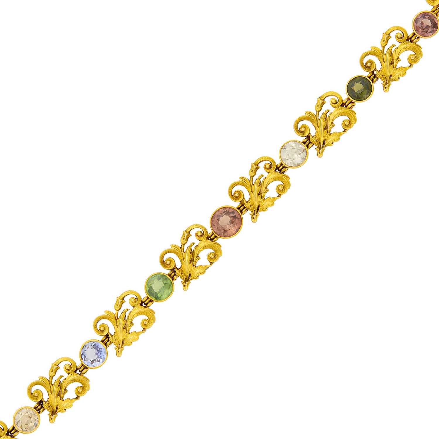 Lot 31 - Antique Gold and Gem-Set Bracelet