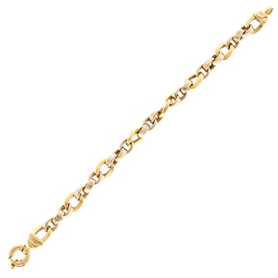 Lot 1045 - Two-Color Gold Link Bracelet