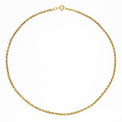 Lot 1014 - Tiffany & Co. Gold Braided Chain Necklace