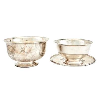 Lot 201 - Two American Sterling Silver Revere Form Bowls and a Tray