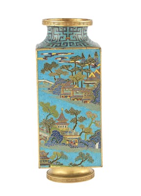 Lot 126 - A Chinese Cloisonne Enamel Square Form Vase