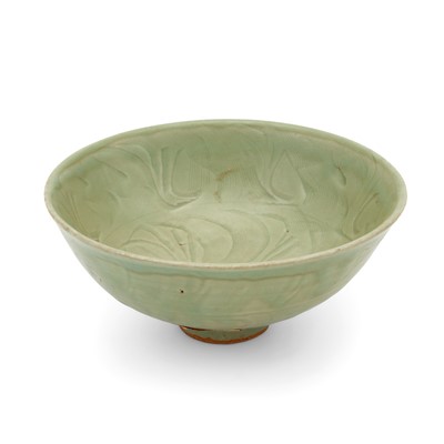 Lot 155 - A Chinese Longquan Celadon 'Fishes' Bowl