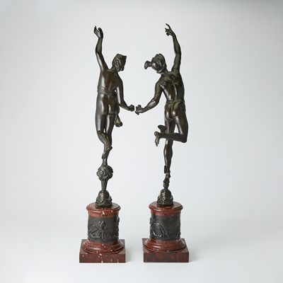 Lot 419 - Pair of Patinated-Bronze Figures of Mercury and Fortuna