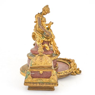 Lot 263 - Napoleon III Gilt-Bronze and Rouge Marble Encrier