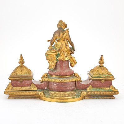 Lot 263 - Napoleon III Gilt-Bronze and Rouge Marble Encrier