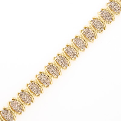 Lot 2236 - Two-Color Gold and Diamond Bracelet