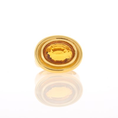 Lot 2055 - Gold and Citrine Ring