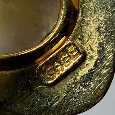 Lot 1105 - Elizabeth Gage Pair of Gold, Mabé Pearl and Diamond Earclips