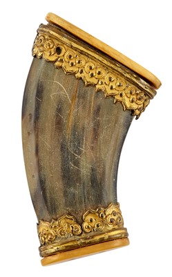 Lot 561 - A Tibetan Embellished Horn Potter Flask