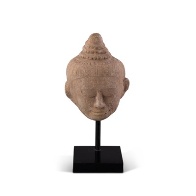 Lot 1086 - Carved Sandstone Head of Buddha