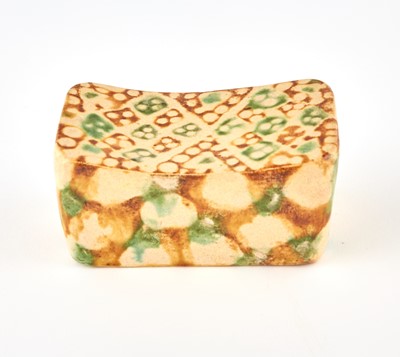 Lot 307 - A Chinese Small Sancai Glazed Earthenware Pillow