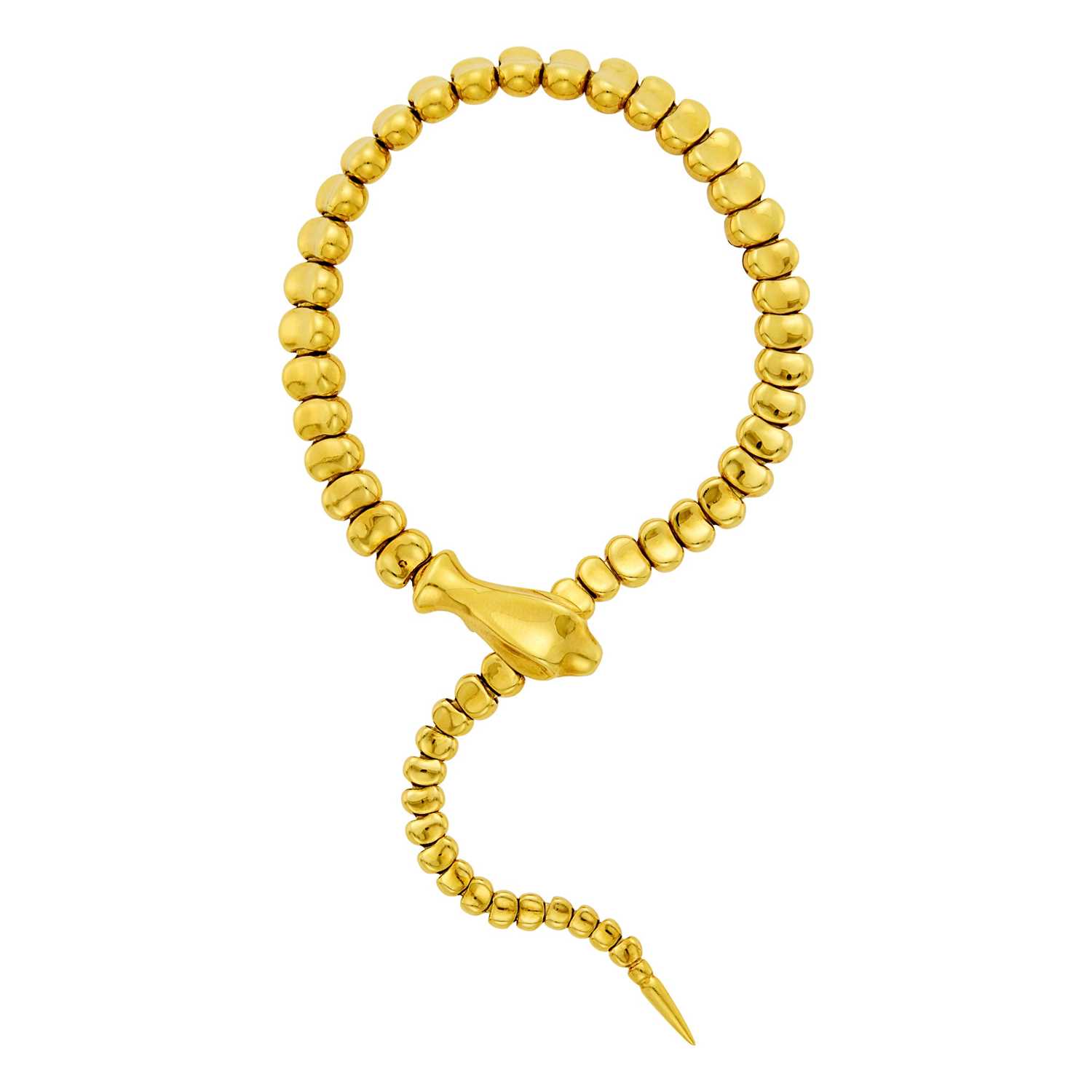 Lot 20 - Tiffany & Co., Elsa Peretti Gold Snake Bracelet
