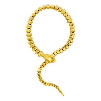 Lot 20 - Tiffany & Co., Elsa Peretti Gold Snake Bracelet