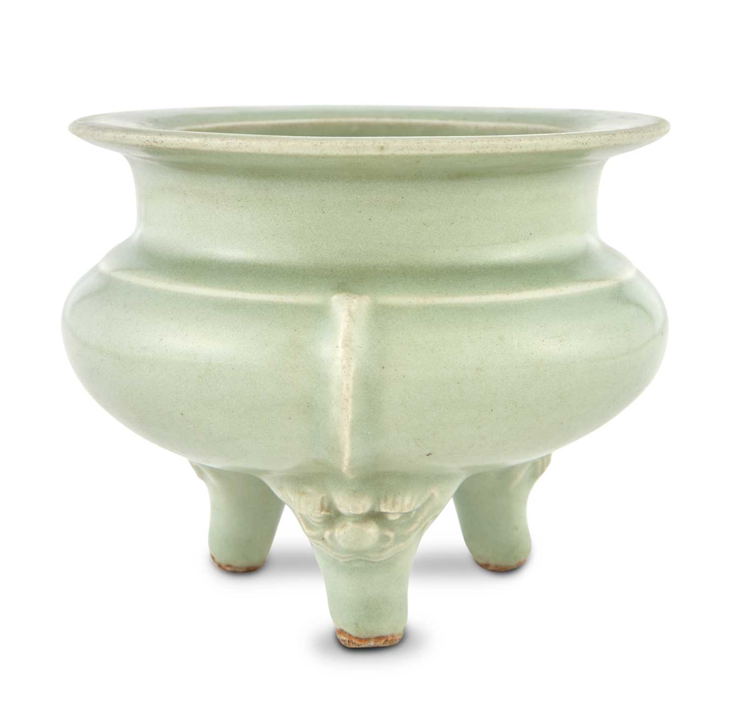 Lot 310 - A Chinese Longquan Celadon Tripod Censer