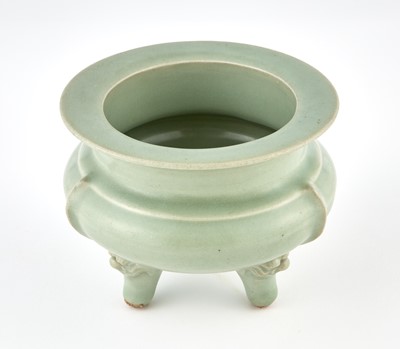 Lot 310 - A Chinese Longquan Celadon Tripod Censer