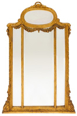 Lot 252 - Louis XVI Style Giltwood Mirror