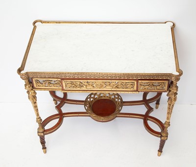 Lot 240 - Louis XVI Style Gilt-Bronze Mounted Mahogany Center Table