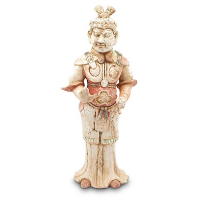 Lot 113 - A Chinese Pottery Figure of a Guardian