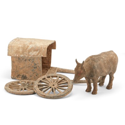 Lot 139 - A Chinese Pottery Model of an Oxcart