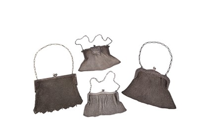 Lot 1173 - Four Silver and Silver Plated Mesh Evening Bags