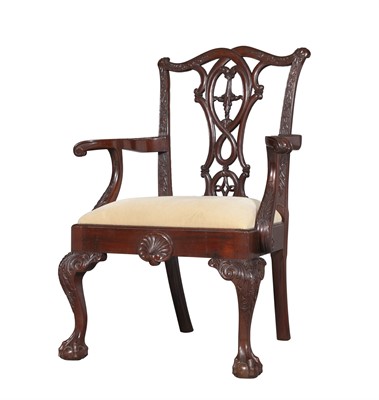 Lot 225 - Chippendale Philadelphia Style Carved Mahogany Armchair