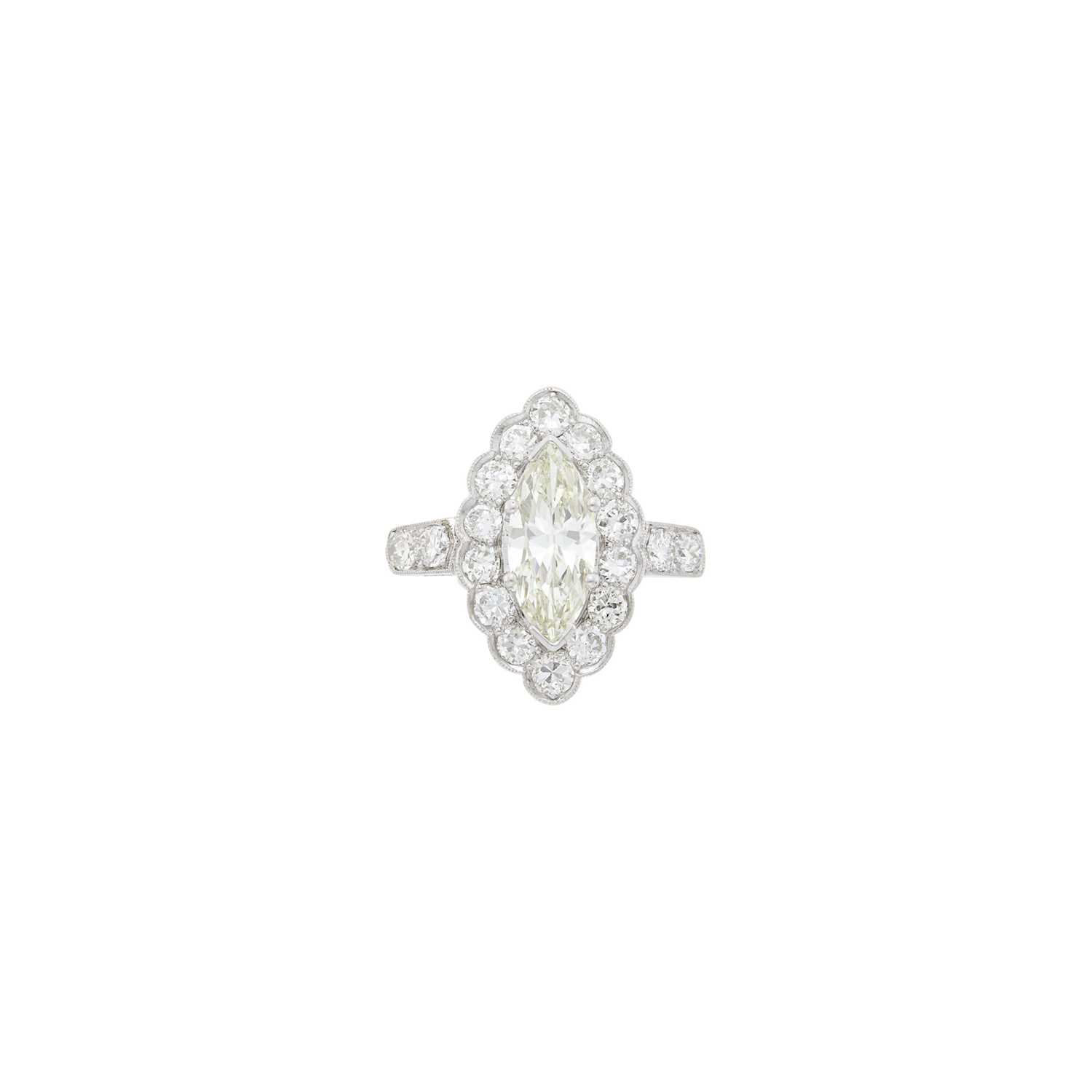 Lot 1141 - Platinum and Diamond Ring