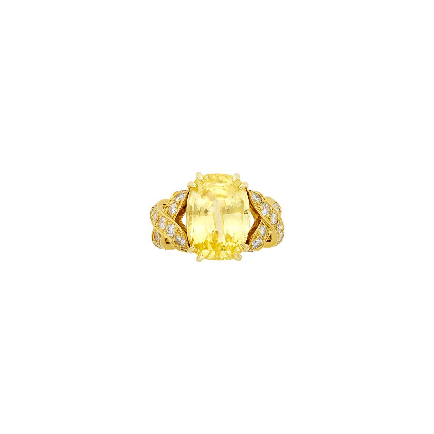 Lot 42 - Gold, Yellow Sapphire and Diamond Ring