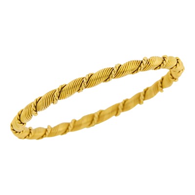 Lot 47 - Van Cleef & Arpels Fluted Gold Bangle Bracelet, France