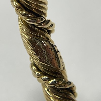 Lot 47 - Van Cleef & Arpels Fluted Gold Bangle Bracelet, France